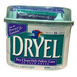 Dryel Original At Home Dry Cleaning Starter Kit 16 Garments 4 Loads Sealed NOS